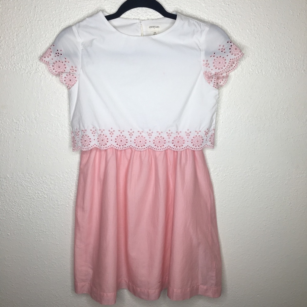 KIDS Crewcuts Eyelet Overlay Dress 10